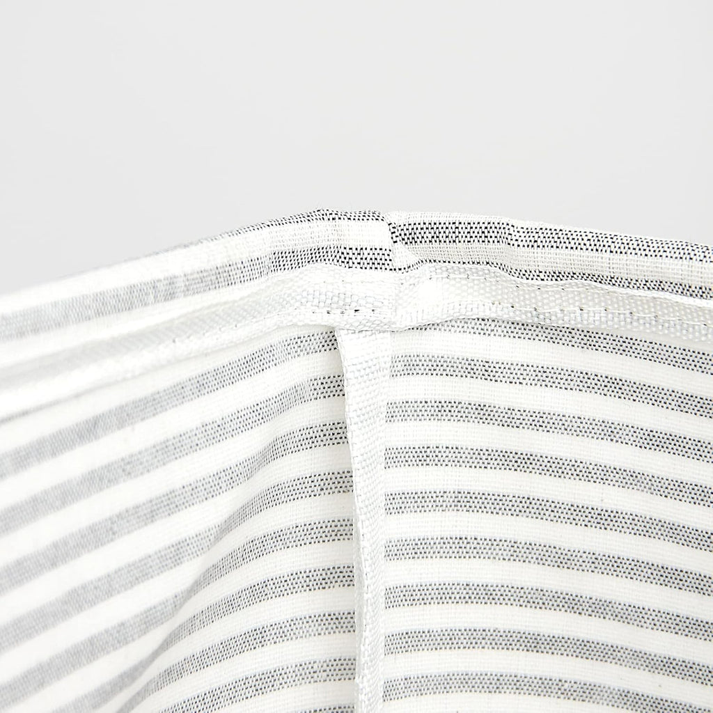 Foldable Waterproof Laundry Hamper Basket with Handles – Grey Stripe