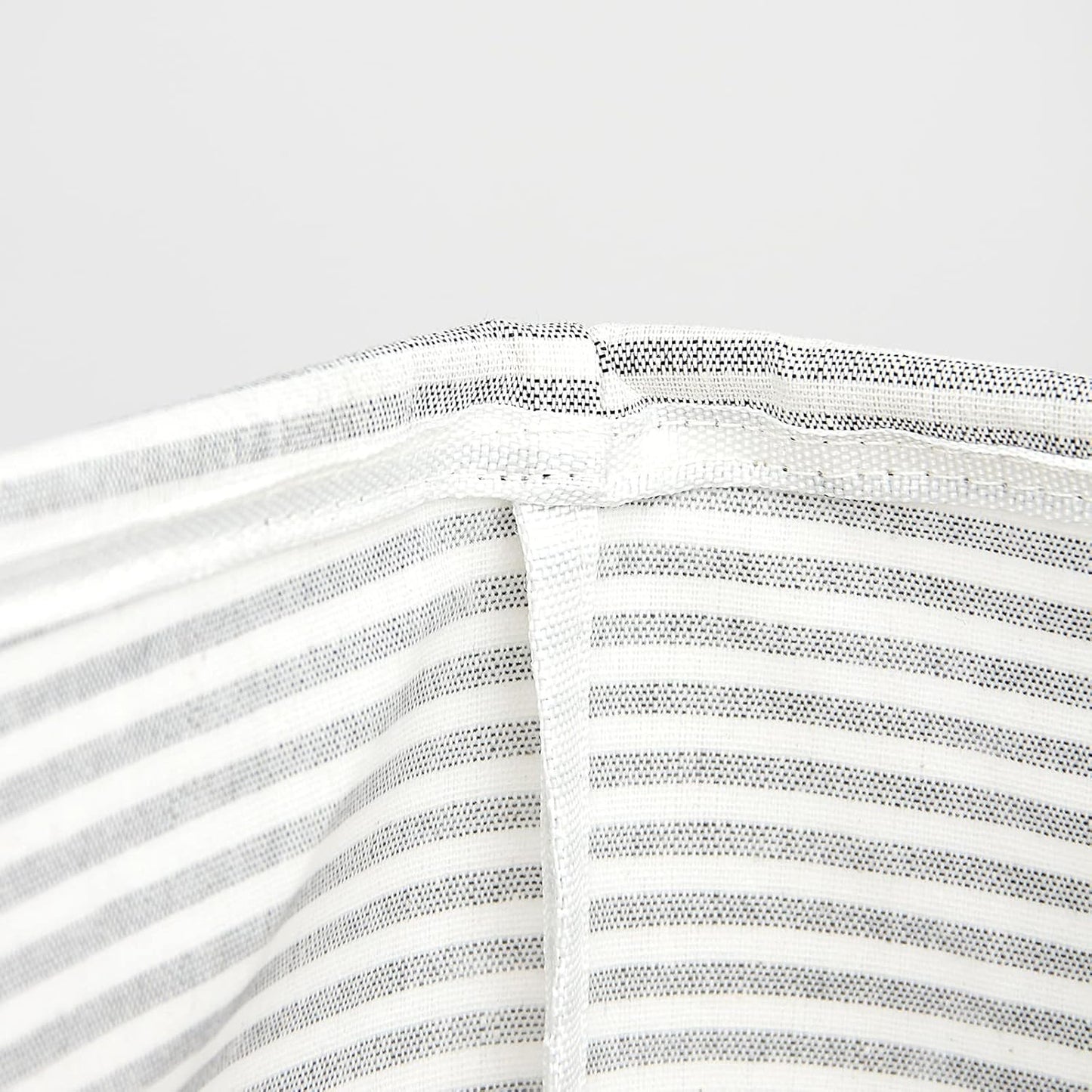 Foldable Waterproof Laundry Hamper Basket with Handles – Grey Stripe