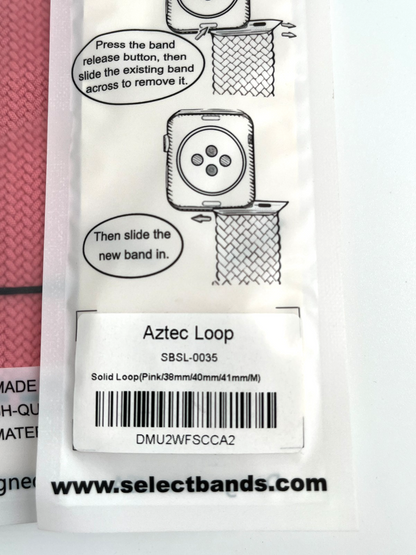 10-Pack Pink Solid Loop Apple Watch Bands 0.8 x 6.2Inch , Fits 38mm/40mm/41mm