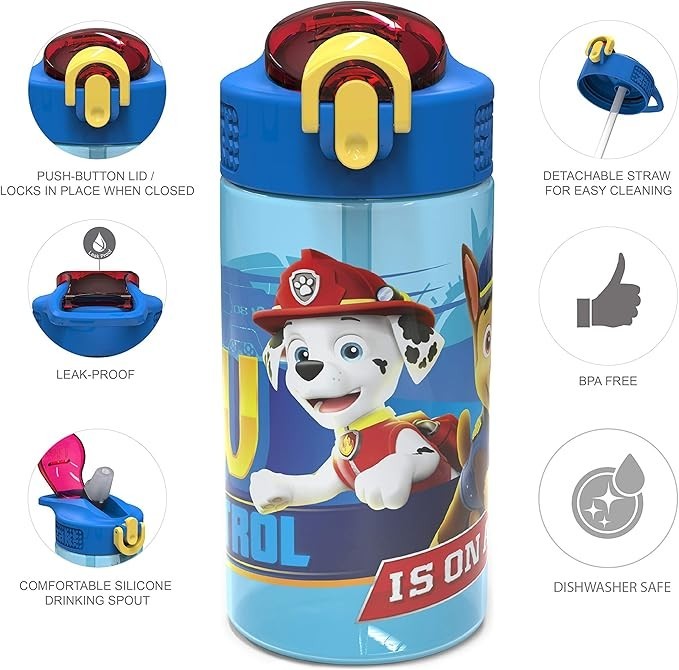 PAW Patrol Kids Water Bottles, 2-Pack