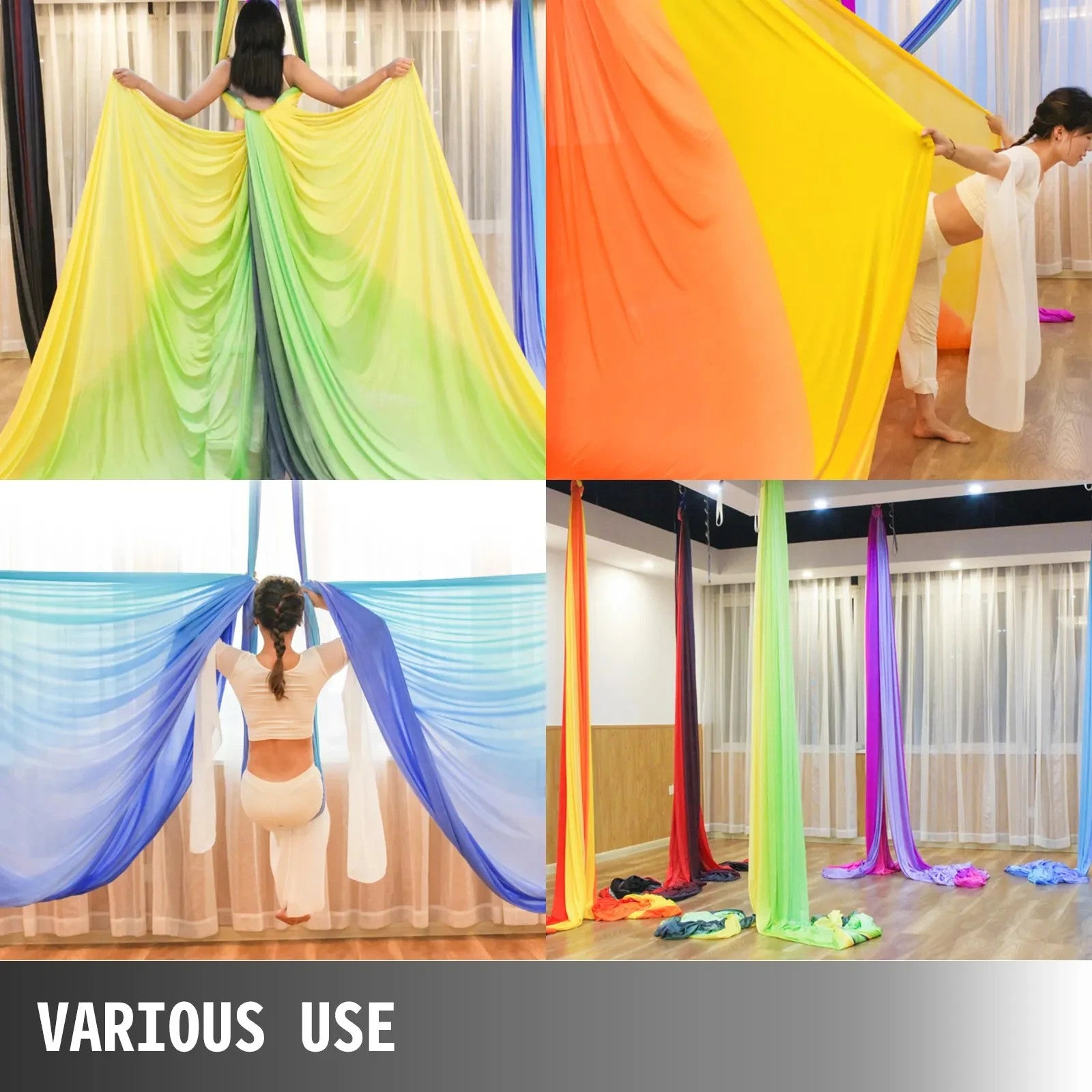VEVOR Aerial Silk, 11yd 9.2ft Aerial Yoga Swing Set Yoga Hammock Kit - Antigravi