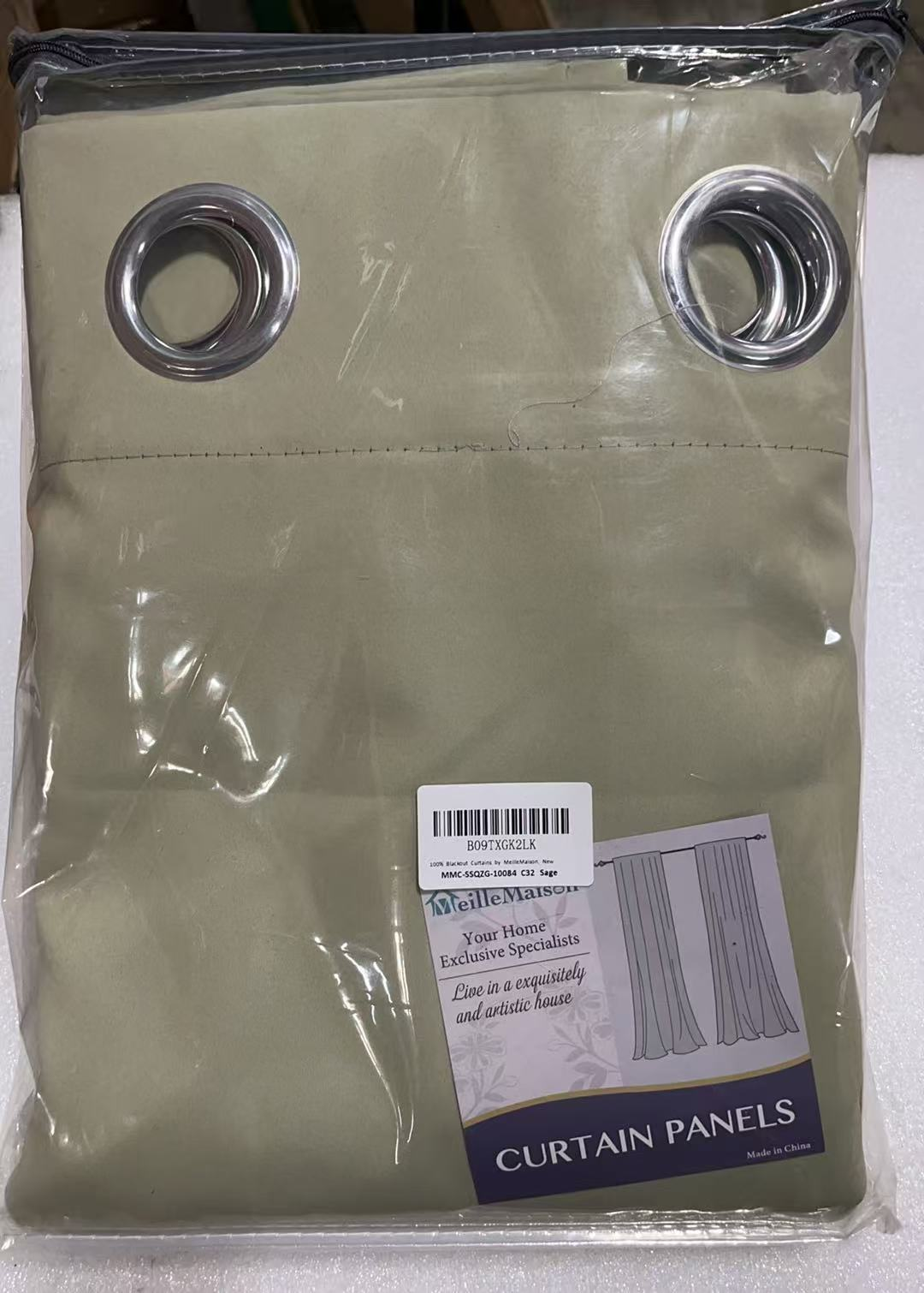 Blackout Patio Curtain, One Panel, Sage, 84”L x 100”W