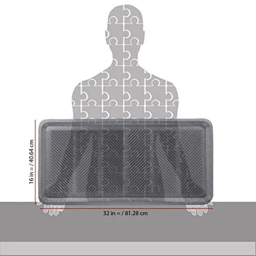 Durable 32 x 16 Inch Rubber Boot Tray Mat for Indoor Outdoor Use