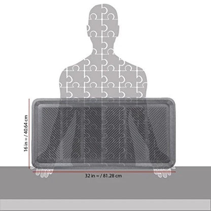 Durable 32 x 16 Inch Rubber Boot Tray Mat for Indoor Outdoor Use