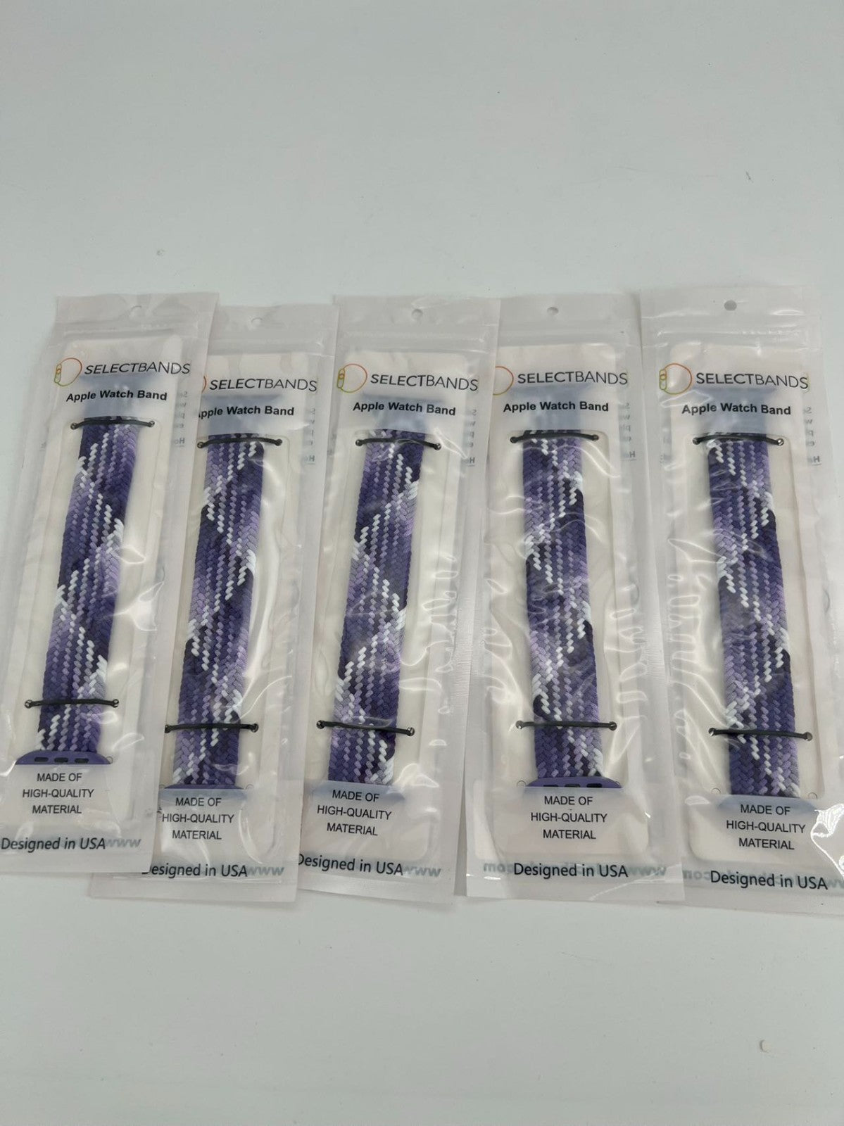 5-Pack S  Aztec Purple  Loop Watch Bands 0.8 x 5.6 Inch Fits 42mm/44mm/45 mm