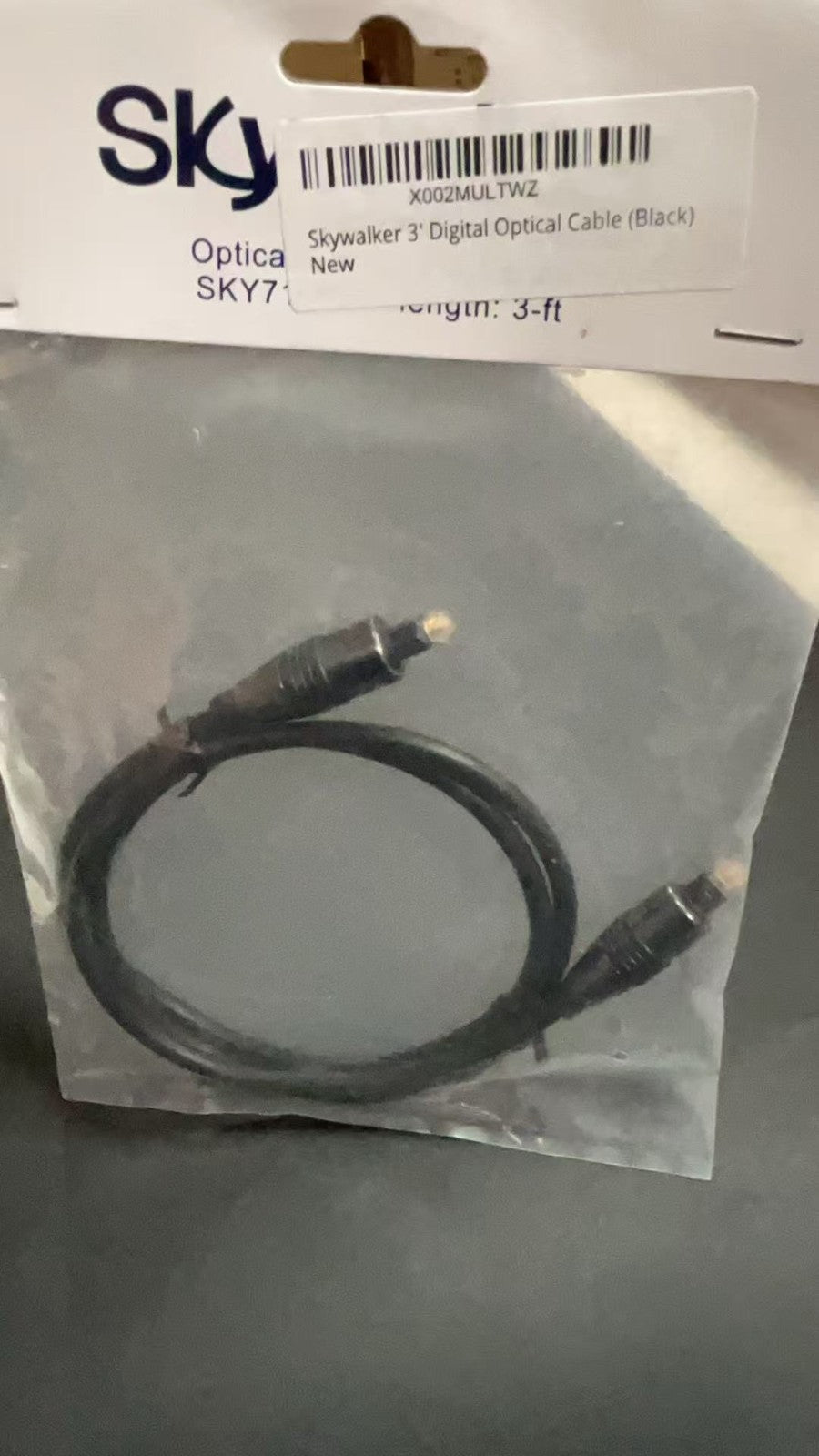 3' Digital Optical Cable (Black)