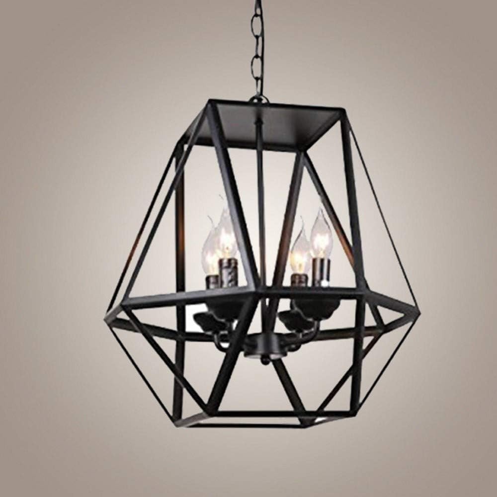 Modern Industrial Black 4-Light Ceiling Pendant, 70” Cord, 17”H x 16.3”W Fixture