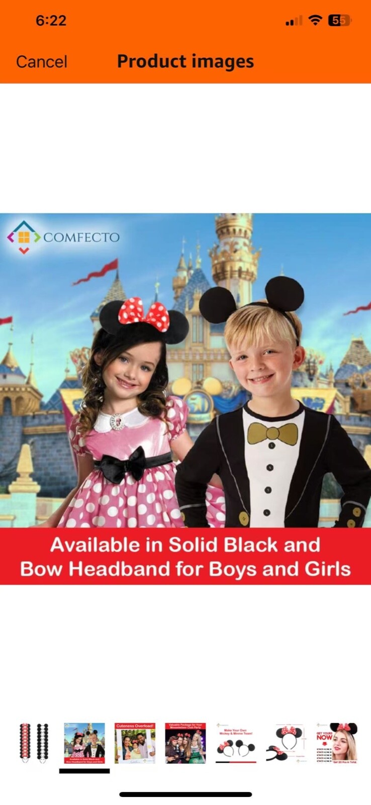 12pc Mickey Mouse Ears All Black Solid Headband Birthday Favors Minnie Costume
