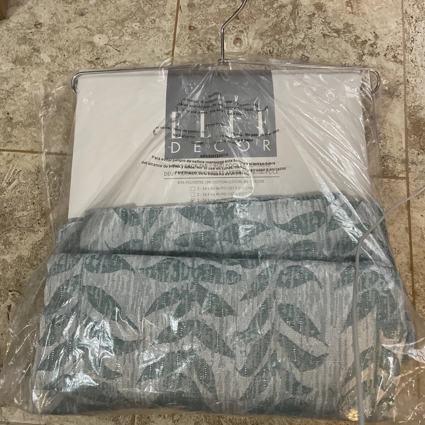 CURTUAIN PANELS Decor Rod Pocket Curtains Set  Botanical Green  2 - 52x94 See Pi
