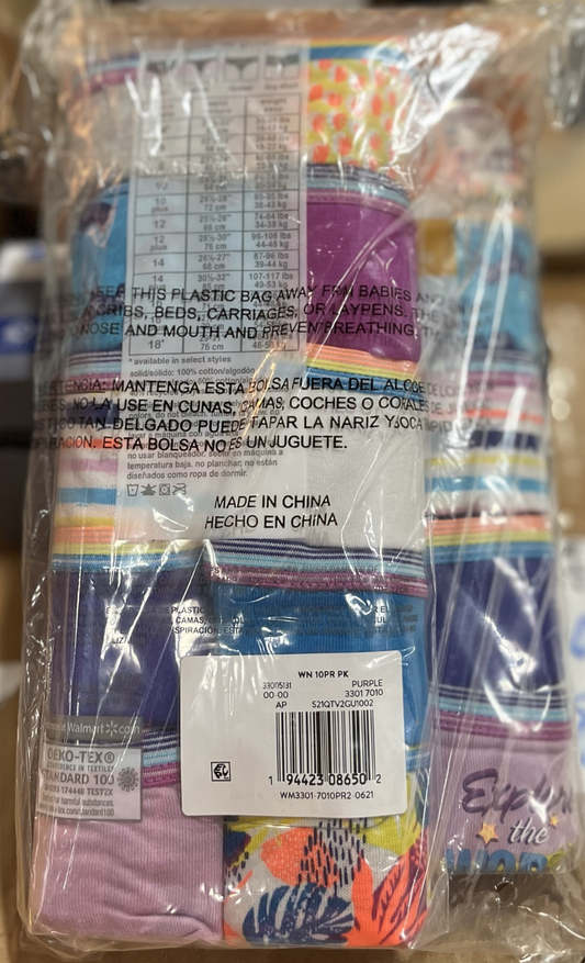 20 pcs onderNation Girls Cotton Brief Underwear, Sizes 6