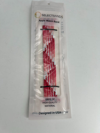 5- Pack S  Color pink Rainbow Loop Watch Bands 0.8 x 6.7 Inch  Fits 42mm/44mm/45