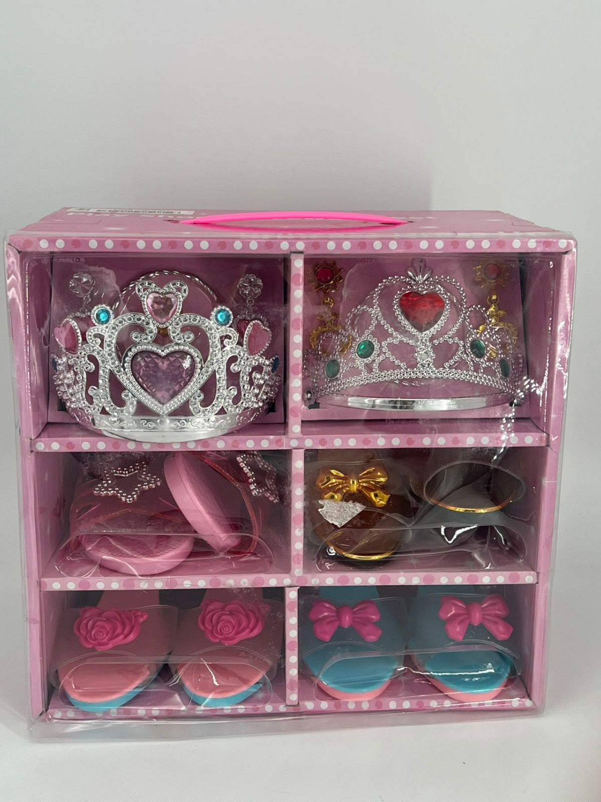Princess Dress Up Shoes Toys 4 Pairs Girls Plastic Shoes and Jewelry Accessories