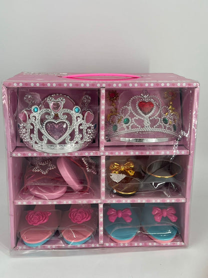 Princess Dress Up Shoes Toys 4 Pairs Girls Plastic Shoes and Jewelry Accessories