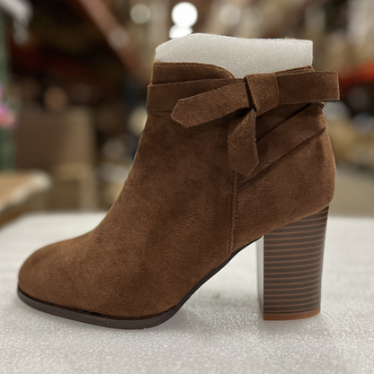 Women Bowknot        Size：9     Color:  Brown