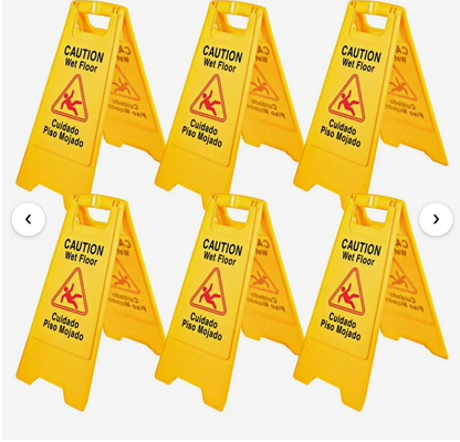 BestEquip 6 Pack Caution Wet Floor Signs 25\" Double Sided Caution Sign
