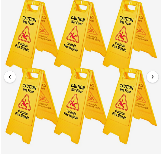 BestEquip 6 Pack Caution Wet Floor Signs 25\" Double Sided Caution Sign