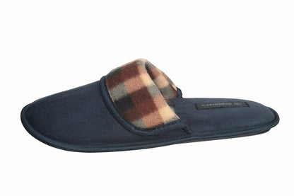Men's Suede Scuff Slipper ，10-11/Navy