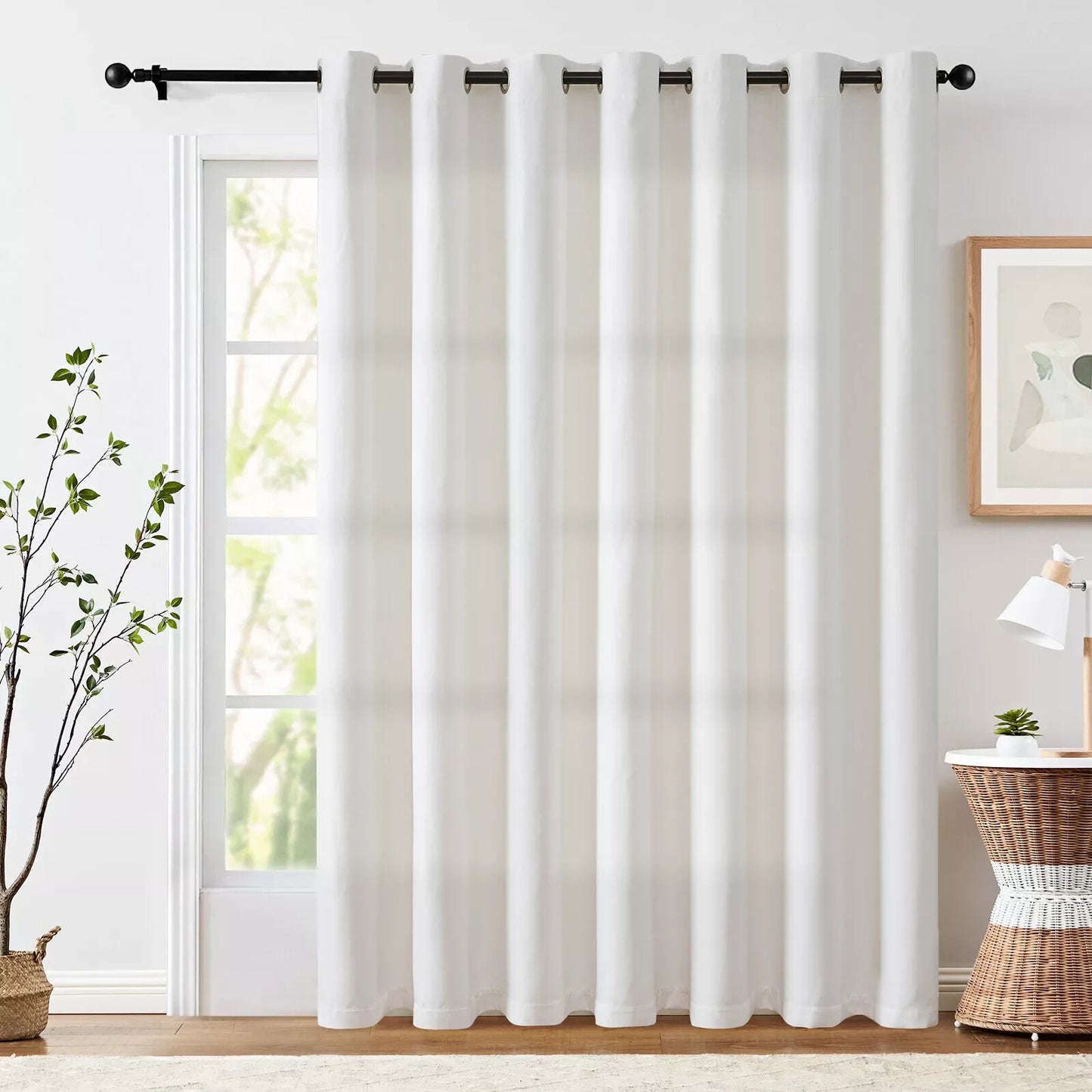 H.VERSAILTEX Linen Blackout Curtains 84 Inches Long 100% Blackout Thermal Insula
