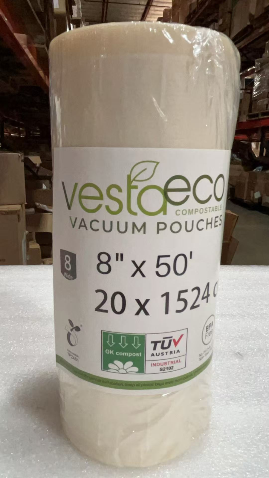 Compostable Vacuum Seal Bags ,Size:8"*50' /20 x 1524cm,QTY:1