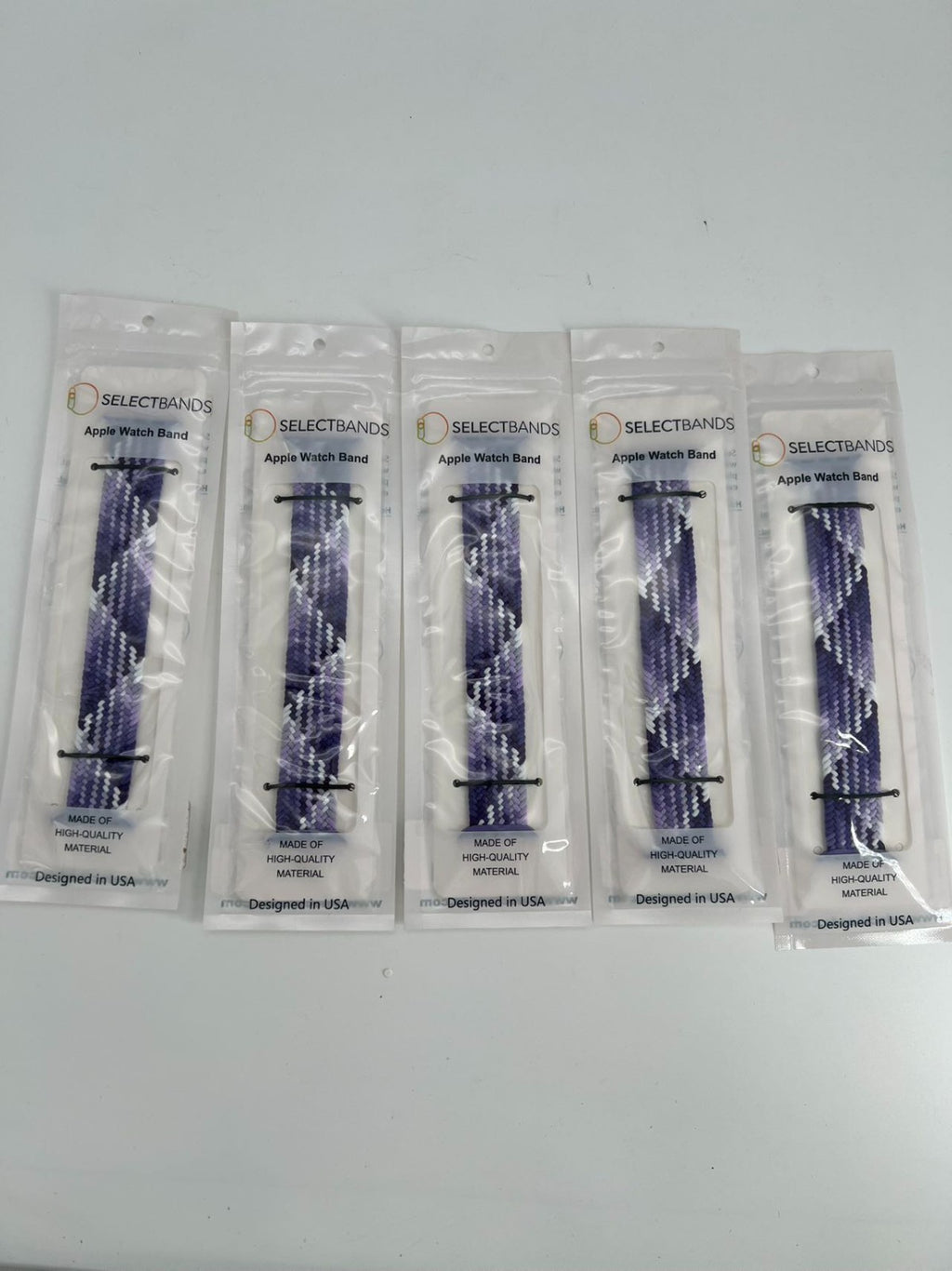5  -Pack M  Purple  Loop Watch Bands 0.8 x 6.8 Inch   Fits 38mm/40mm/41mm