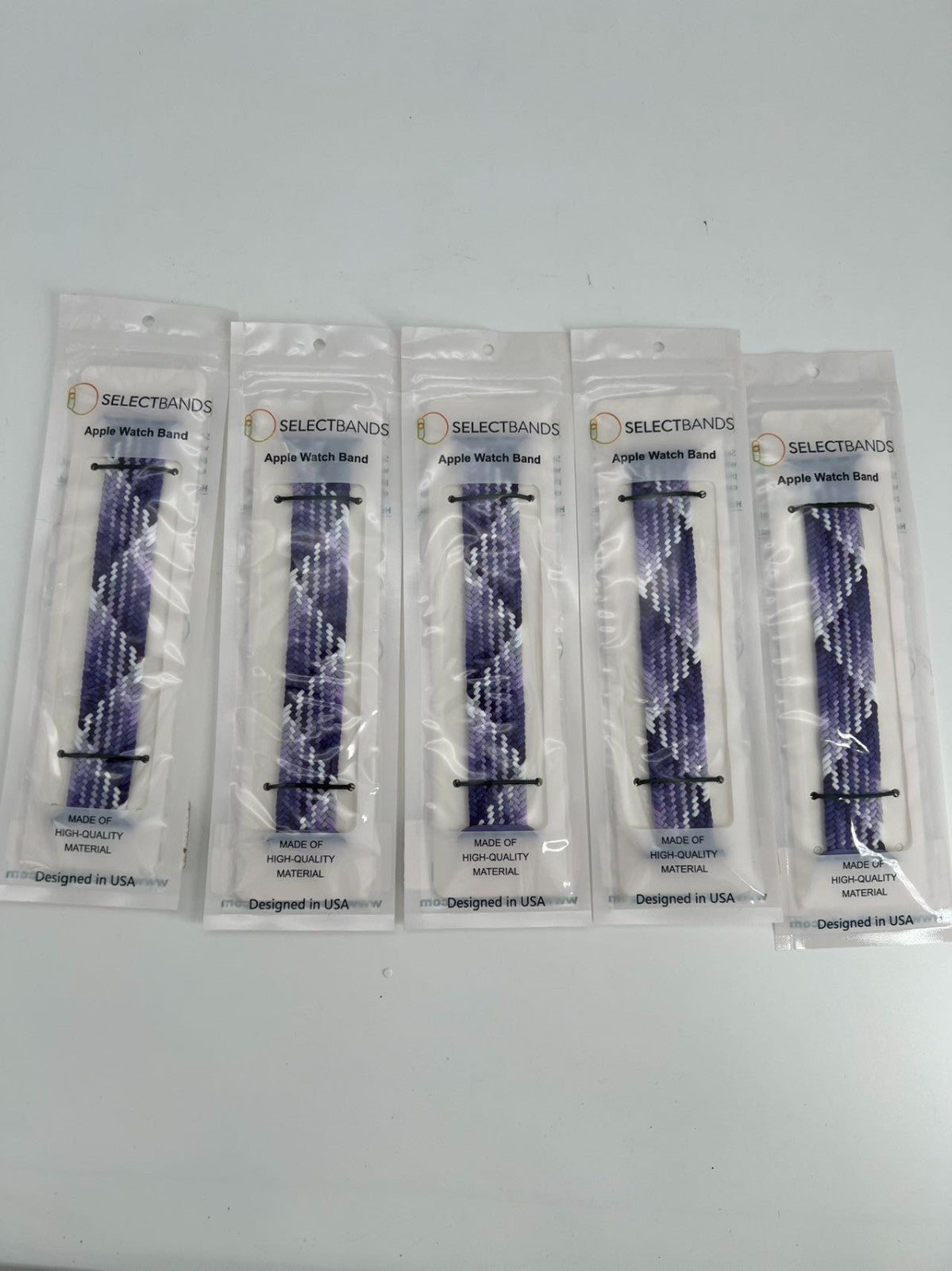 5  -Pack M  Purple  Loop Watch Bands 0.8 x 6.8 Inch   Fits 38mm/40mm/41mm