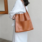 Color Simple Genuine Leather Shoulder Bag
