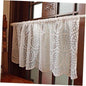 ZHH White Lace Valance Curtains Embroidery Semi Kitchen Valances H 15” x W 59”