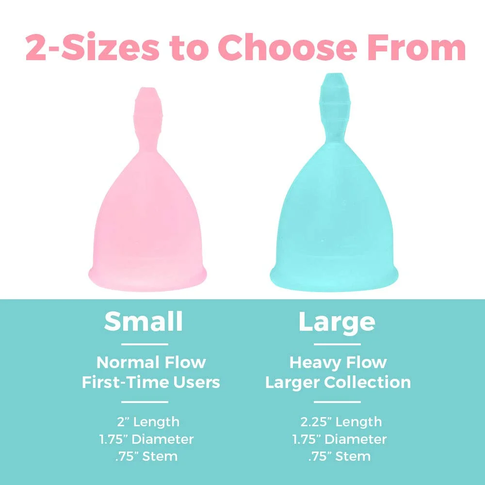 Happy Cup Menstrual Cups, Hawwwy Tampon & Pad Alternative 2 Pack Reusable Beginn