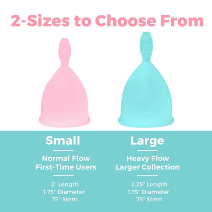 Happy Cup Menstrual Cups, Hawwwy Tampon & Pad Alternative 2 Pack Reusable Beginn