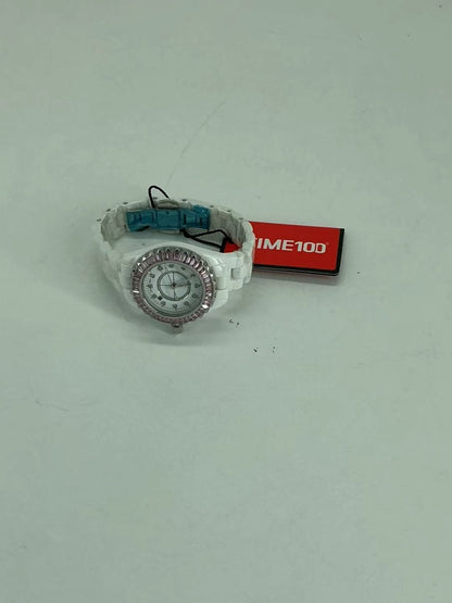 Rhinestone White Ceramic Watch Casual Lady Nice Dress Watches (Pink)