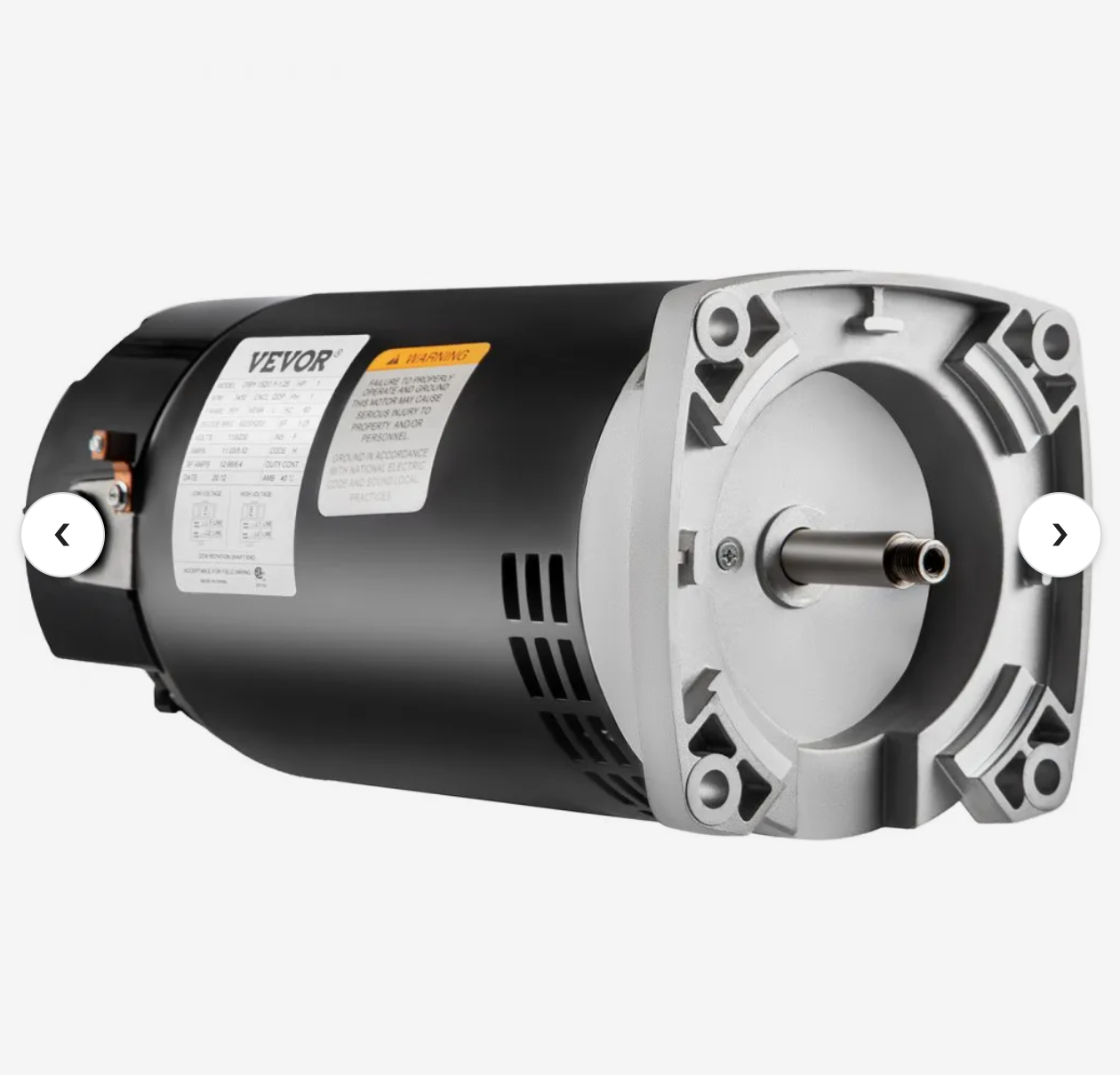 Pool Motor,1 HP, 3450 RPM, 230/115 Volts, 6.4/12.66 Amps, 1 Speed,1.25
