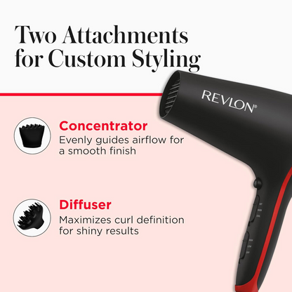 Coconut Oil Infused Hair Dryer with Diffuser & Concentrator - Ionic Ceramic Blow