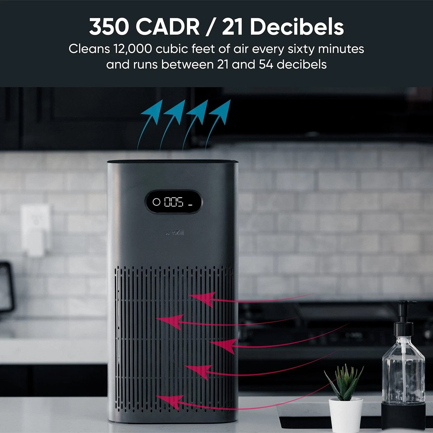 Smart Air Purifier，Hepa Filtration，Black.