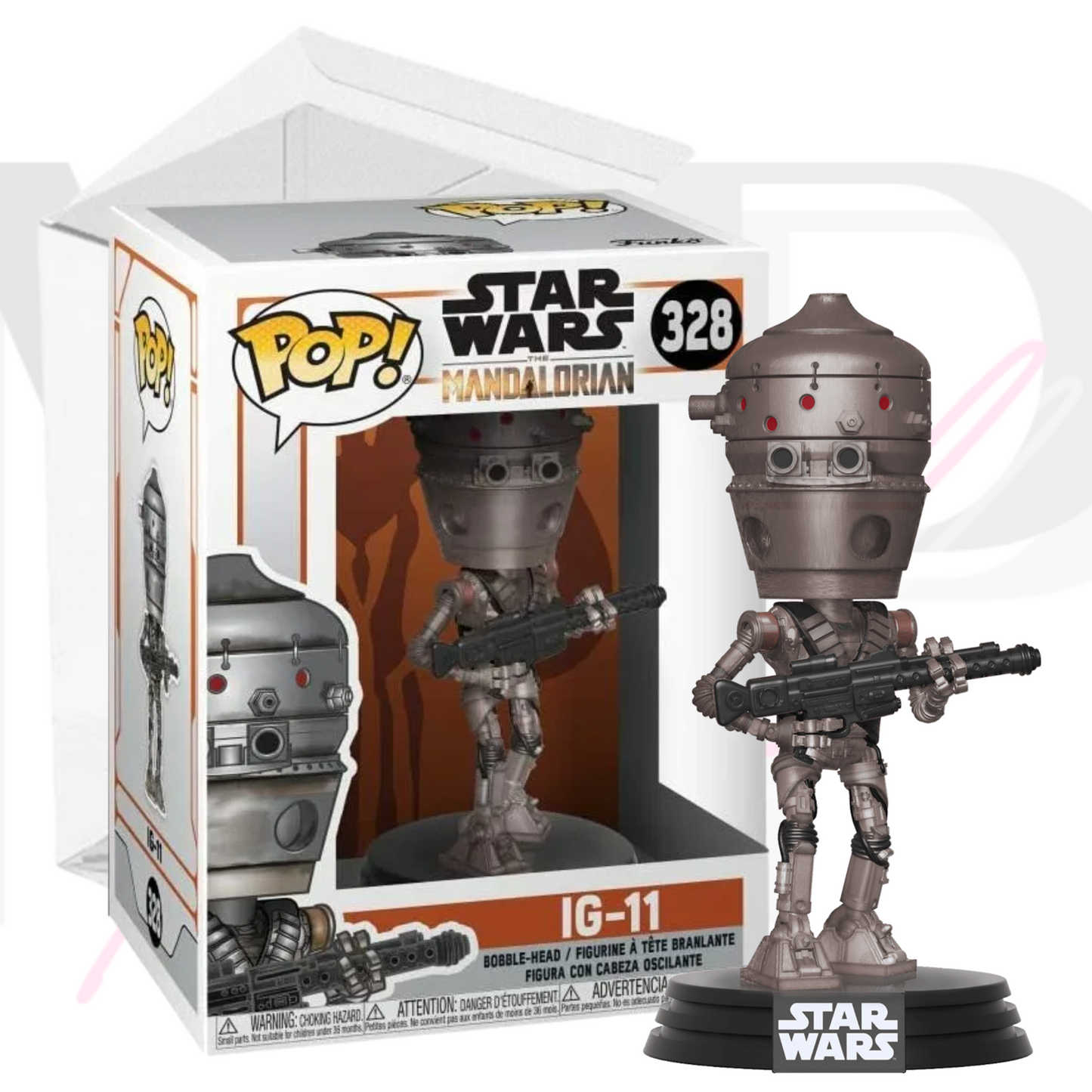 Star Wars Funko POP 328 IG-11 The Mandalorian Vinyl Bobble-Head Figure PROTECTOR