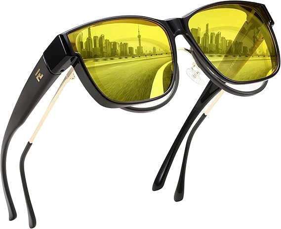 Night Vision Driving Glasses Anti Glare Fit Over Glasses for Men Women Polarized