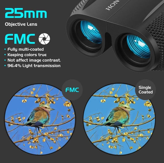 Hontry Binoculars for Adults and Kids, 10x25 Compact Binoculars for Bird Watc...