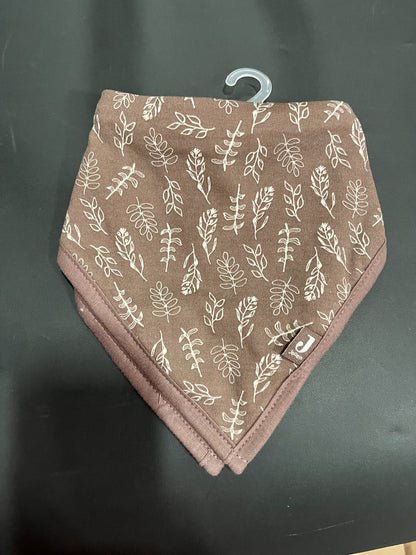 2-Pack Baby Bibs – Chestnut, 100% Cotton Outer – 14.2” x 9”, Button Back