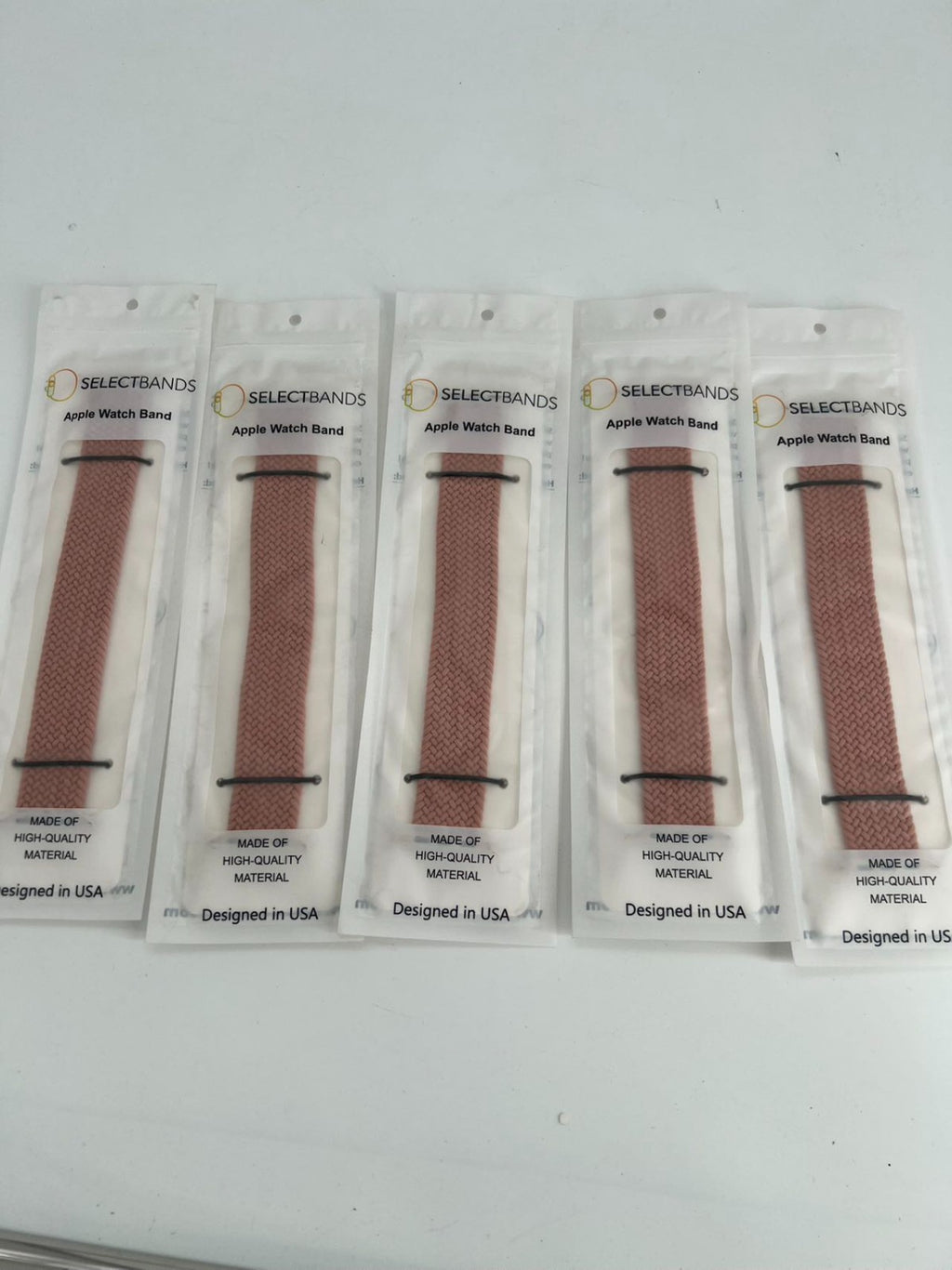 5-Pack M  Aztec Pink Loop Watch Bands 0.8 x 5.6 Inch Fits 42mm/44mm/45 mm  Case
