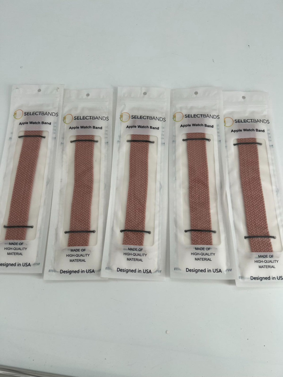 5-Pack M  Aztec Pink Loop Watch Bands 0.8 x 5.6 Inch Fits 42mm/44mm/45 mm  Case