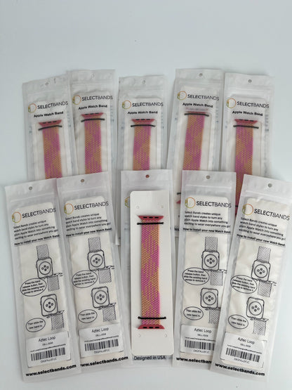 10-Pack  XS Champagne  Solid Loop Apple Watch Bands 0.8 x 5.2Inch , Fits 38mm/40