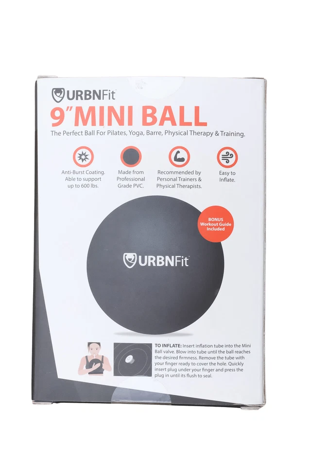 URBNFit 9 INCH Mini Ball Black w/ Anti-Birst Coating Able to Support 600lbs