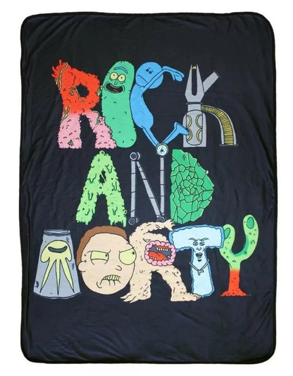 Rick and Morty Stylized 45x60" Sherpa Lined Fleece Throw Blanket