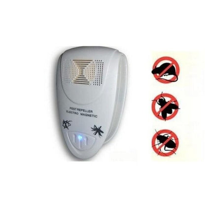 White Ultrasonic Pest Repeller –  Insect & Rodent Repellent