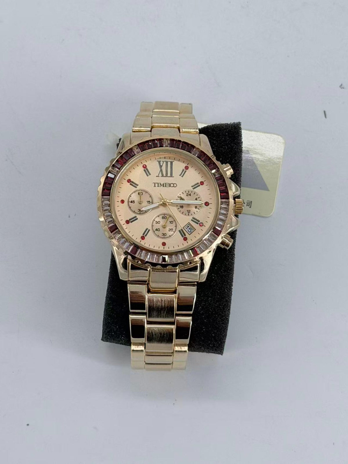 Fashion men’s quartz watch planted band (gold)
