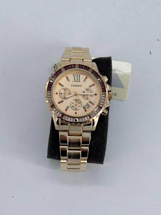 Fashion men’s quartz watch planted band (gold)