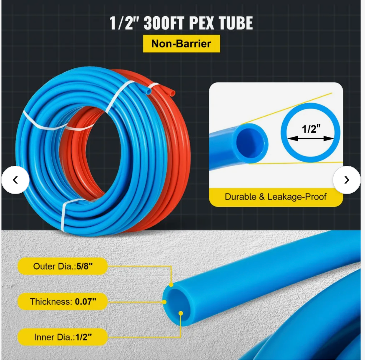 2 Rolls of 1/2 Inch X 300 Feet Tube Coil