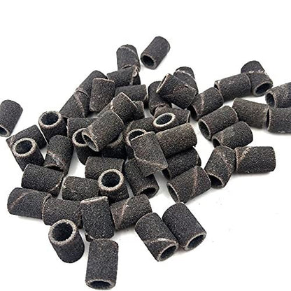 100 Pcs/set Black Nail Drill Sanding Bands #240 Manicure Tool