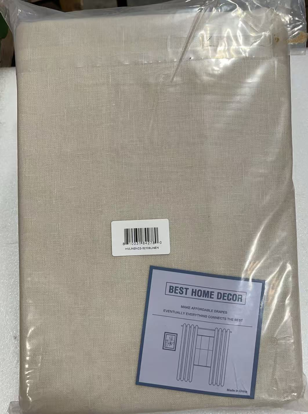 Natural Linen Semi Sheer.