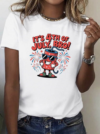 4th of July Fun Patriotic Design Size S-XL – 100% Cotton