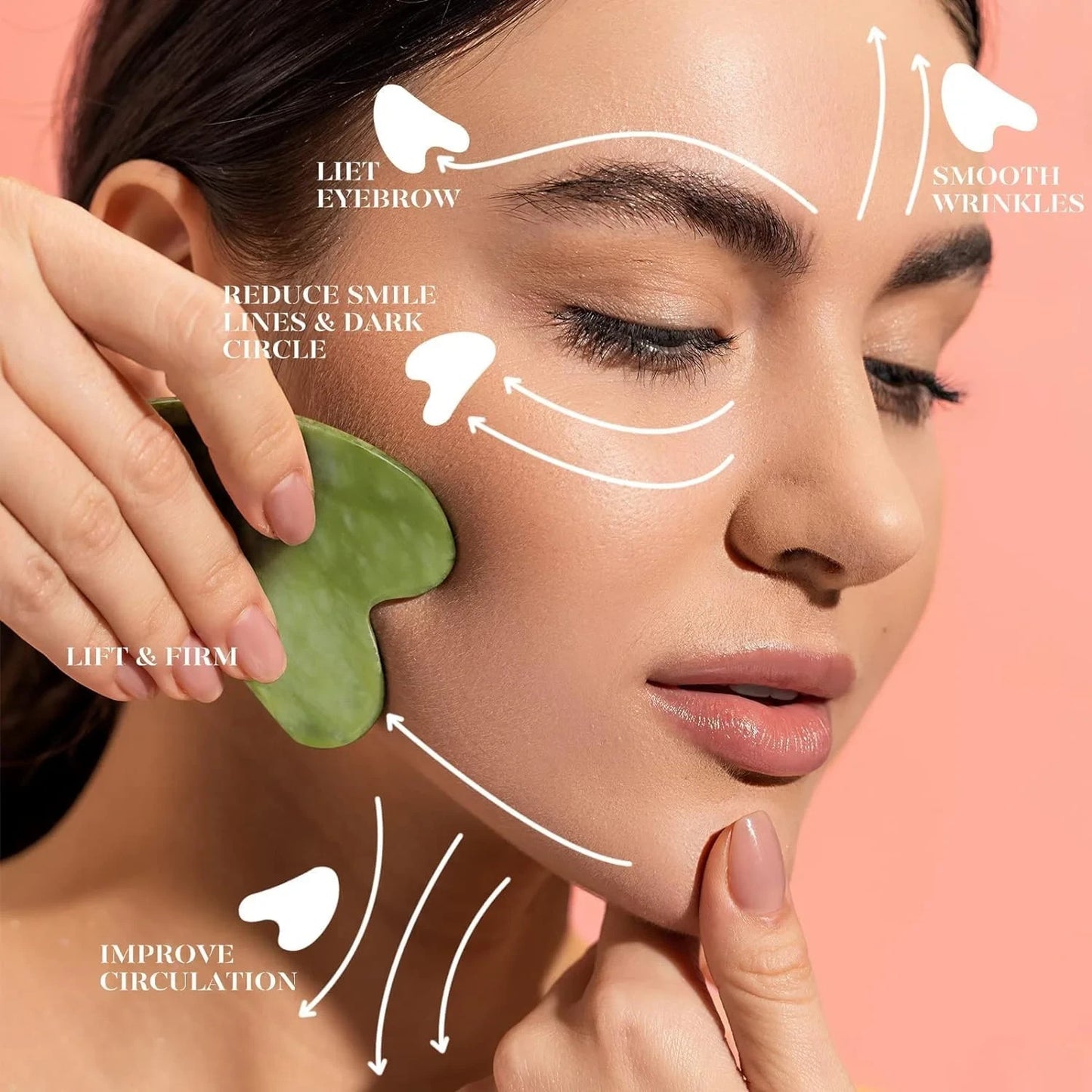 Jade Roller and Gua Sha Set - Guasha Tool for Face - Skin Care Gift Set